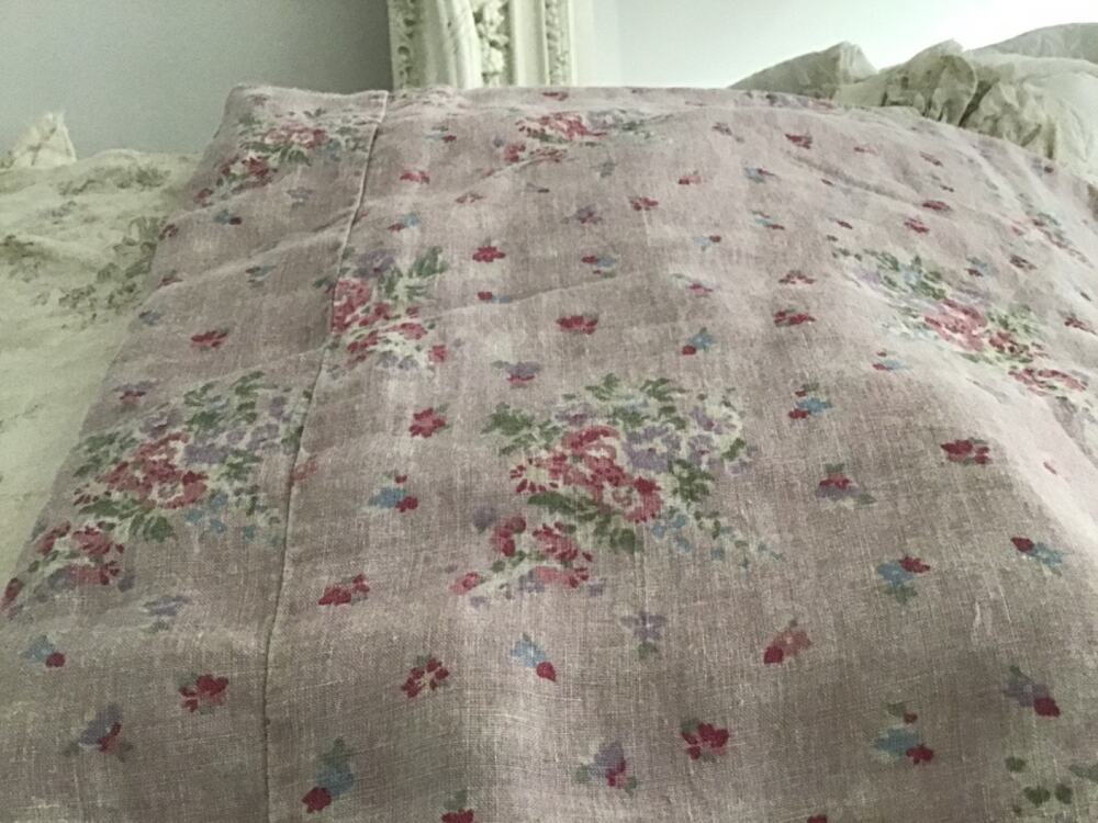 Rachel Ashwell Shabby Chic Couture Ditsy Lavender Linen Duvet KING roses RARE